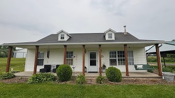 WRAPPING PORCH COLUMNS IN CEDAR. DIY REMODEL #frontporch #farmhouse #curbappeal
