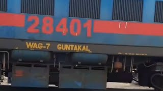 WAG7 28273 & 28401 UNIQUE SILVER/BLUE FREIGHT ENGINES HAUL FREIGHT TRAIN AT SAMBALPUR