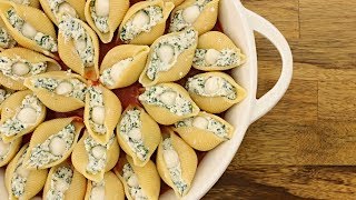 Spinach \& Ricotta Stuffed Pasta Shells Recipe