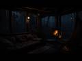 Cozy Cabin Ambience With Rain And Fireplace Gentle Night Sounds For Calm 