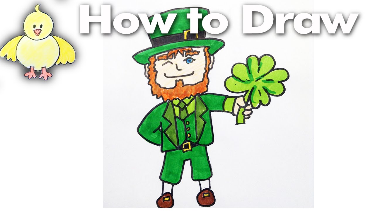 Drawing: How To Draw a Cartoon Leprechaun for Saint Patrick's Day