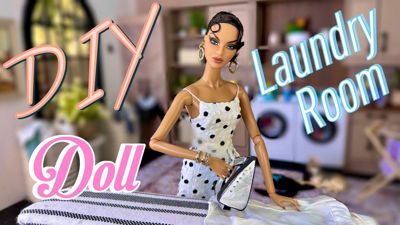 DIY Doll Laundry Room | DIY Washing Machine | DIY Iron and Ironing ...