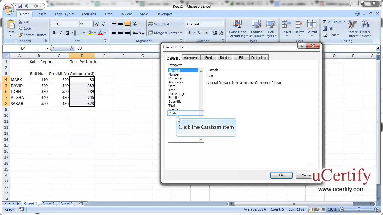 Custom Number Formats And Apply A Special Format