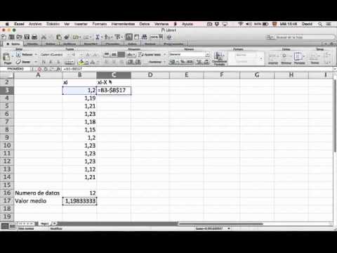 Como calcular la desviación estándar con  Excel