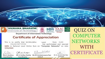 NATIONAL LEVEL QUIZ ON "computer networks"||WITH FREE CERTIFICATE||