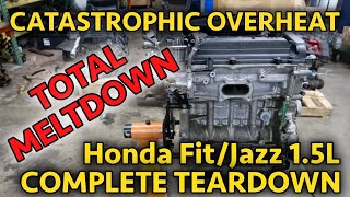 HOW DO YOU EVEN GET AN ENGINE THIS HOT!? 2015 Honda Fit L15 Blown Engine Teardown. ZERO COMPRESSION!