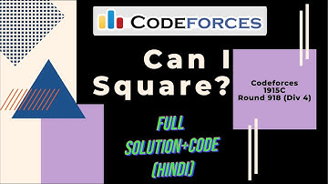 Can I Square? | 1915C | Codeforces Round 918 Div. 4 Solution | Full Explanation in Hindi with Code
