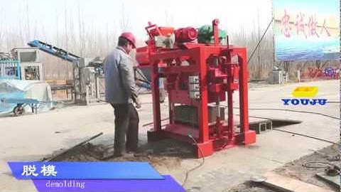 hollow block machine QTJ4-40 concrete hollow block machine operation process(2020)