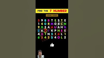 Test Your Eyes : Can You Find The 7 Number ? ! | Eye Test Puzzles | #shorts #viral #paheliyan