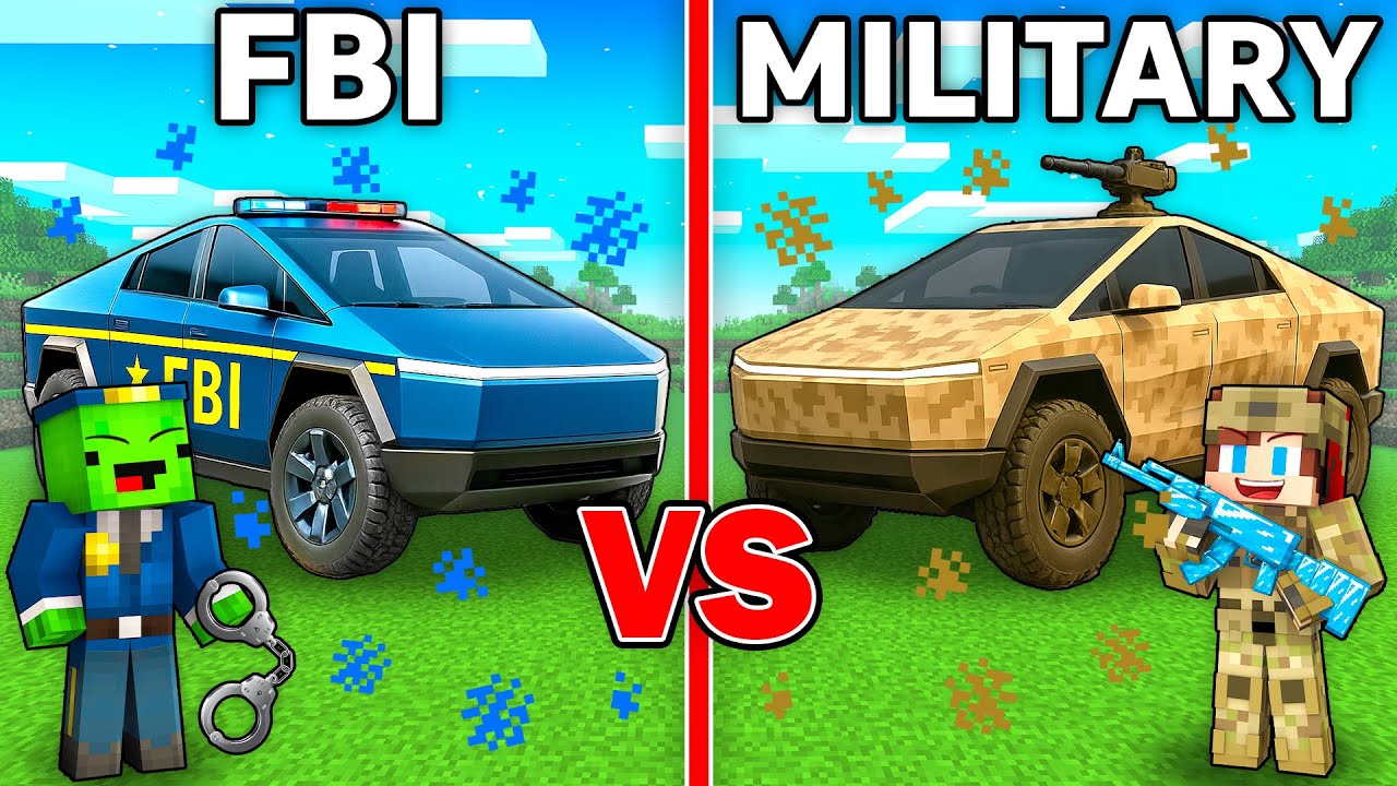 Mikey FBI vs JJ MILITARY CYBERTRUCK Survival Battle in Minecraft - Maizen