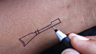 Making an amazing AK47 tattoo with simple steps