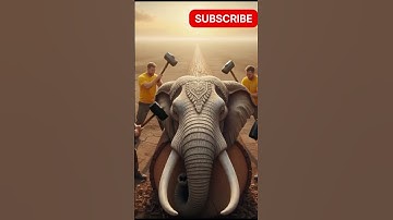 rescue elephant from giant log #funny #animals #trustonallah
