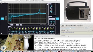 Low Power AM Transmitter modulation EQ APP to get a flat response from 25 hz to 6000 hz - VOICE demo