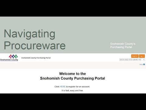 Navigating Procureware (Snohomish County's Supplier Database)Edit