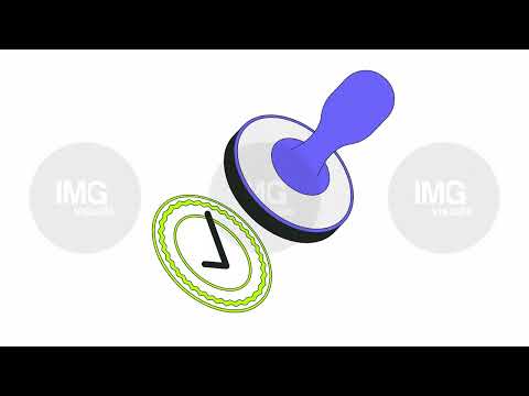 Rubber stamp with approved check mark 2D onboarding ui animation