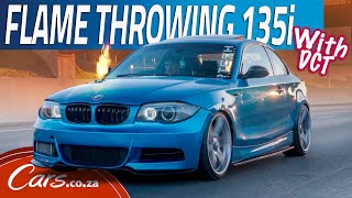 BMW 135i with DCT Conversion - Big single turbo modified 135i throws flames through the bonnet! by Cars.co.za 33,066 views 1 month ago 9 minutes, 39 seconds