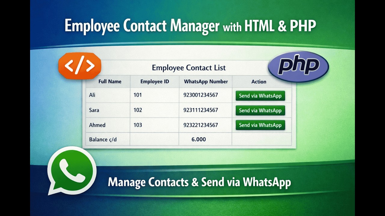 Employee Contact Manager with HTML & PHP - YouTube