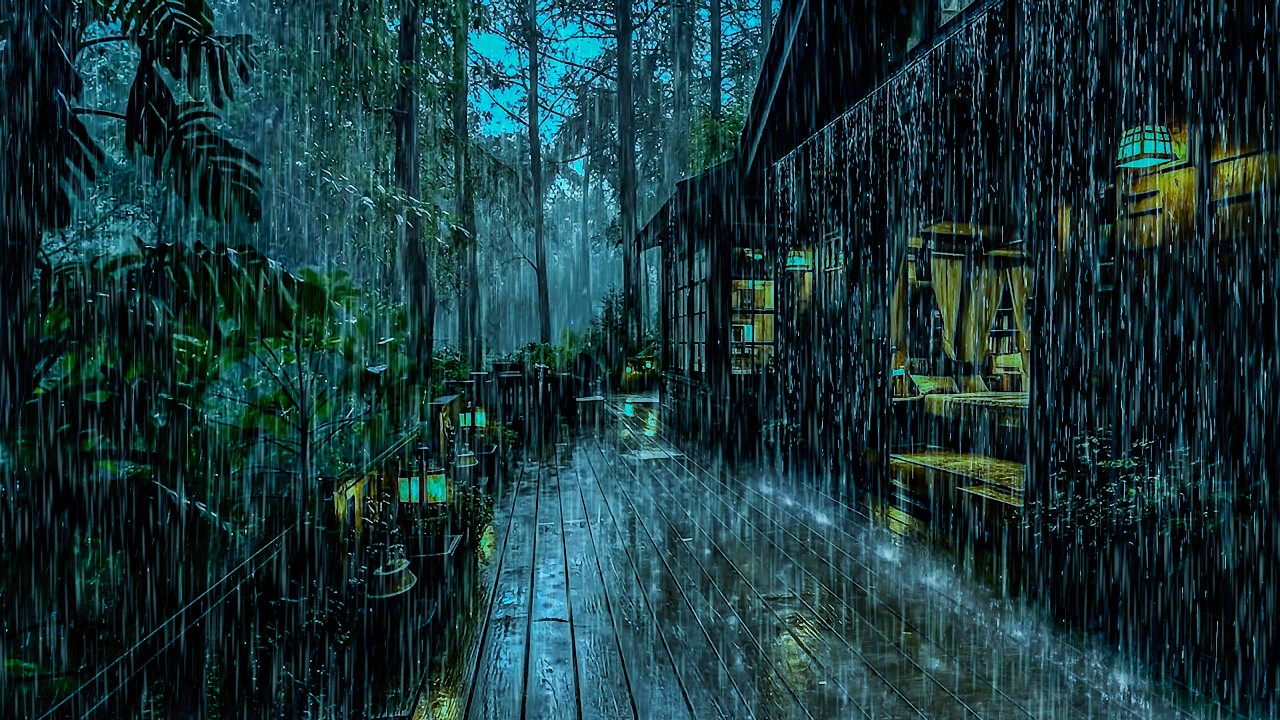 Relax Your Mind with Peaceful Rain in a Forest Cabin | ASMR Nature Forest Rain to Sleep Deeply