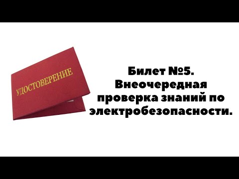 БИЛЕТ №5. ВНЕОЧЕРЕДНАЯ ПРОВЕРКА ЗНАНИЙ ПО ЭЛЕКТРОБЕЗОПАСНОСТИ. ТЕСТИРОВАНИЕ ПО ОХРАНЕ ТРУДА