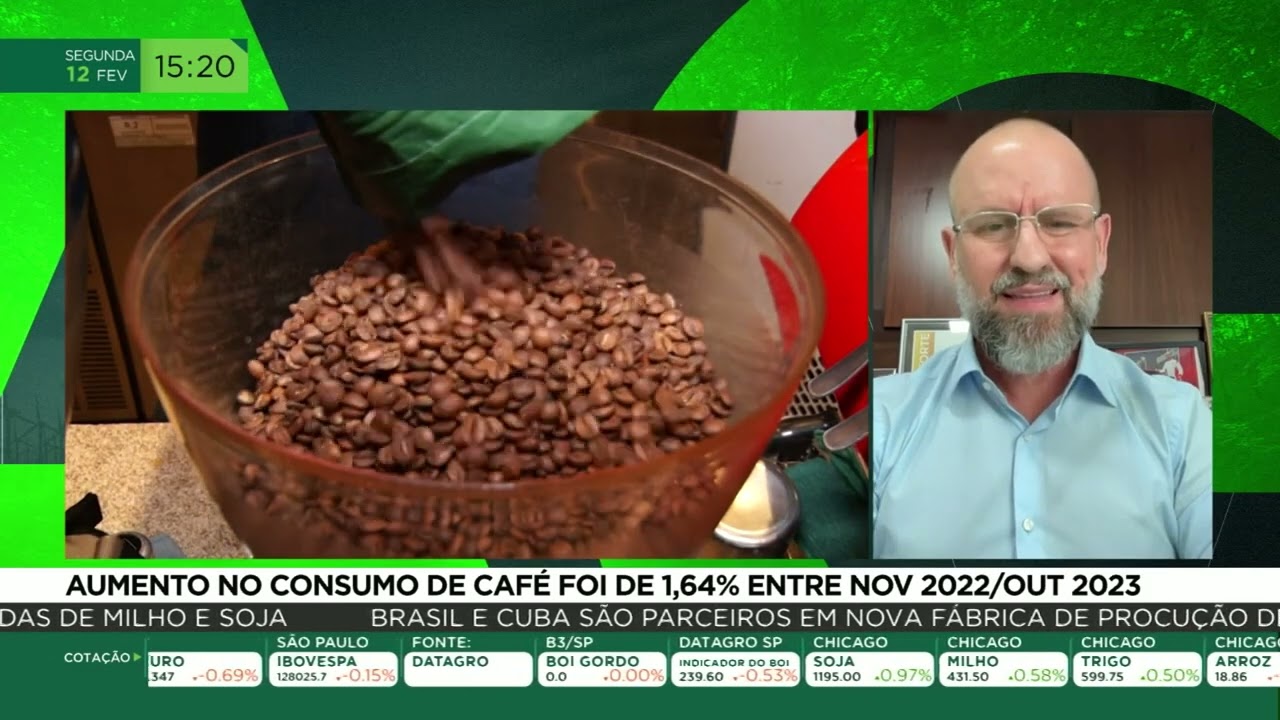 Aumento no consumo de café foi de 1,64% entre novembro de 2022 e outubro de 2023