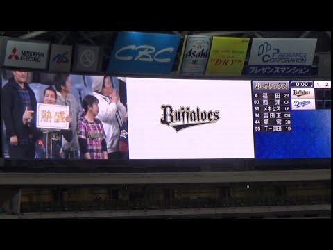 2019.3.20 プロ野球オープン戦 中日ドラゴンズvsオリックス・バファローズ スタメン発表+ドラゴンズ1-9応援歌