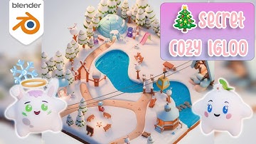 I Found a Secret Cozy Igloo in the Snow! - Immersive Blender Scene