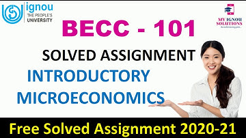 BECC 101 Solved Assignment 2020-21 | English Medium | Introductory Microeconomics | IGNOU