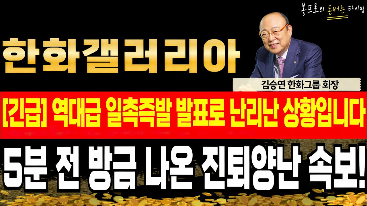 [한화갤러리아 주가전망] 실시간 입수 완료! 누가 먹고, 누가 털리는지 이미 정해진 게임! 필수시청! #한화갤러리아목표가  #한화갤러리아대응
