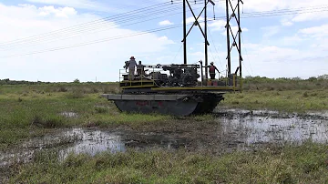 Amdrill Amphibious Rig Moving to Hole Location