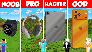 Apple Gadgets Build Battle Challenge - Noob vs Pro vs Hacker vs God - Minecraft Animation
