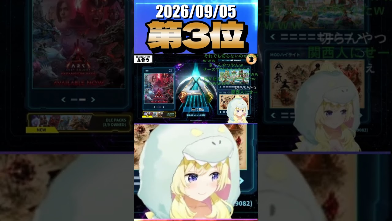 9/5 草コメント数ランキング第3位 #角巻わため 5時間42分ごろ