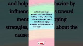 CULTURAL VALUES INFLUENCING PERCEPTIONS OF MENTAL HEALTH #mindfulness #psychology #culture #shorts