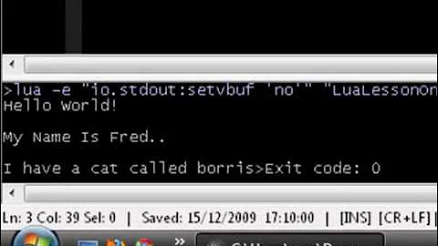 Lua Tutorial 1: Hello World
