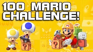 100 MARIO CHALLENGE! Super Mario Maker TOO EASY!