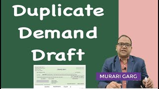 Process For Issueing Duplicate Demand Draft Dd Or Inter Office Intstrument Ioi
