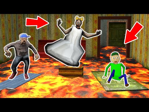 Granny vs *floor is lava* vs Grandpa vs Baldi - funny horror animation (60 min. of fun animation)