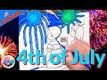 4th of July - Independence Day Coloring Page | Coloring for Kids | Independence Day Fireworks USA