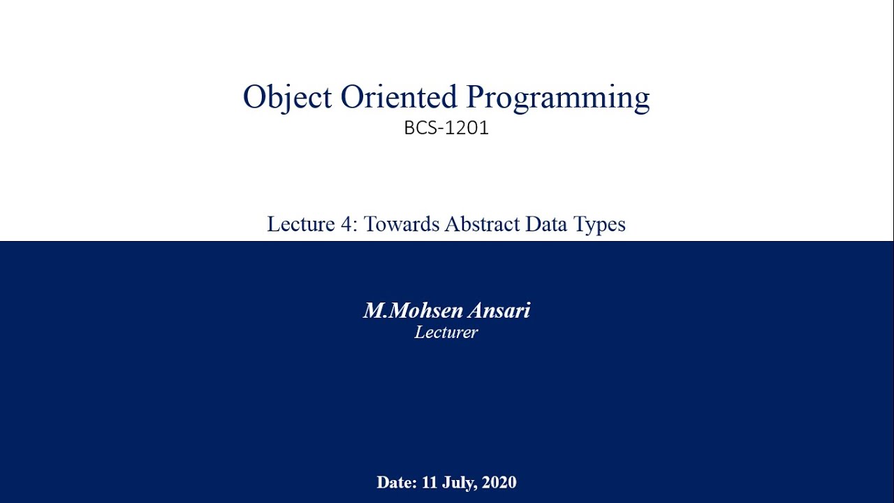 OOP Lecture 4 - YouTube