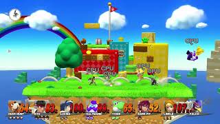 SSB4 Wii U Aaronitmar Modpack V5 8 Player CPU Battle on Mushroom Kingdom U Omega Form