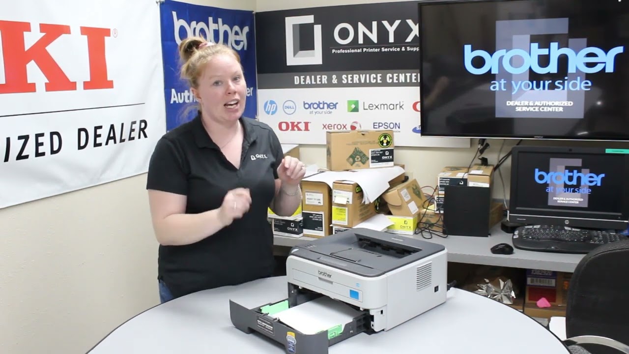Brother HL-2170W | How to Clear a Paper Jam | Onyx Imaging - YouTube