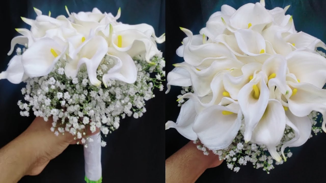 Calla Lily Bridal bouquet, how to make calla lily bridal bouquet tutorial.