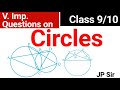 Class 910 maths practice questions on circles  geometry  jp sir