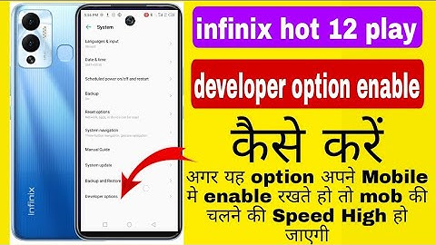 Infinix hot 12 Play Developer Option enable kaise karen ! how to enable developer option hot 12 play
