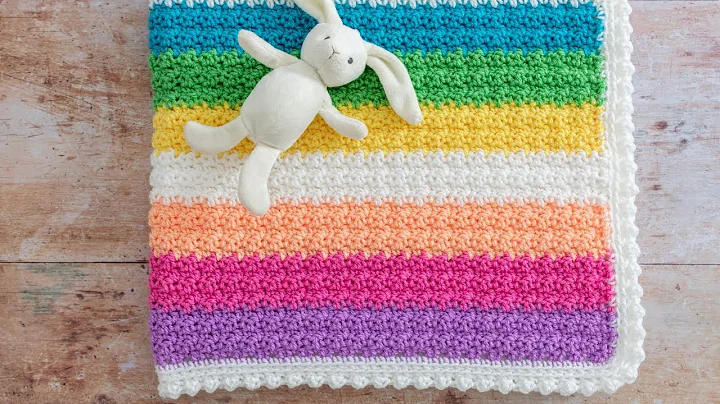 Crochet Stripey Baby Blanket (FUN, QUICK & EASY st...