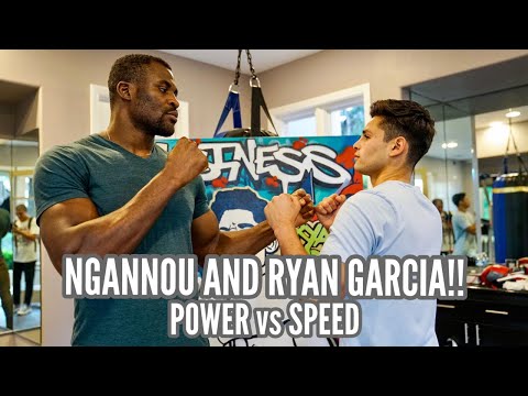 FRANCIS NGANNOU tests his POWER against the SPEED of RYAN GARCIA!!