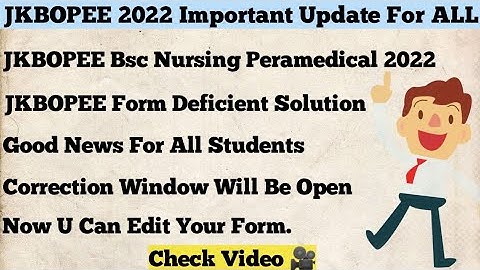JKBOPEE Big Updat For All Students Whoes Form Is Deficient |Good News For All Students.