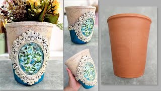 Vintage flower pot decor/DIY Home Decor