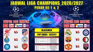 Jadwal Liga Champions 2026 Pekan Ke 1 Live SCTV ~ REAL MADRID vs INTER MILAN ~ LIVERPOOL vs ATLETICO