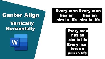 How to center text vertically and horizontally in ms word