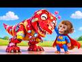 Superhero Song | Superhero Monkey Saves T-rex Robot in the Park | Nursery Rhymes &amp; Kids Songs